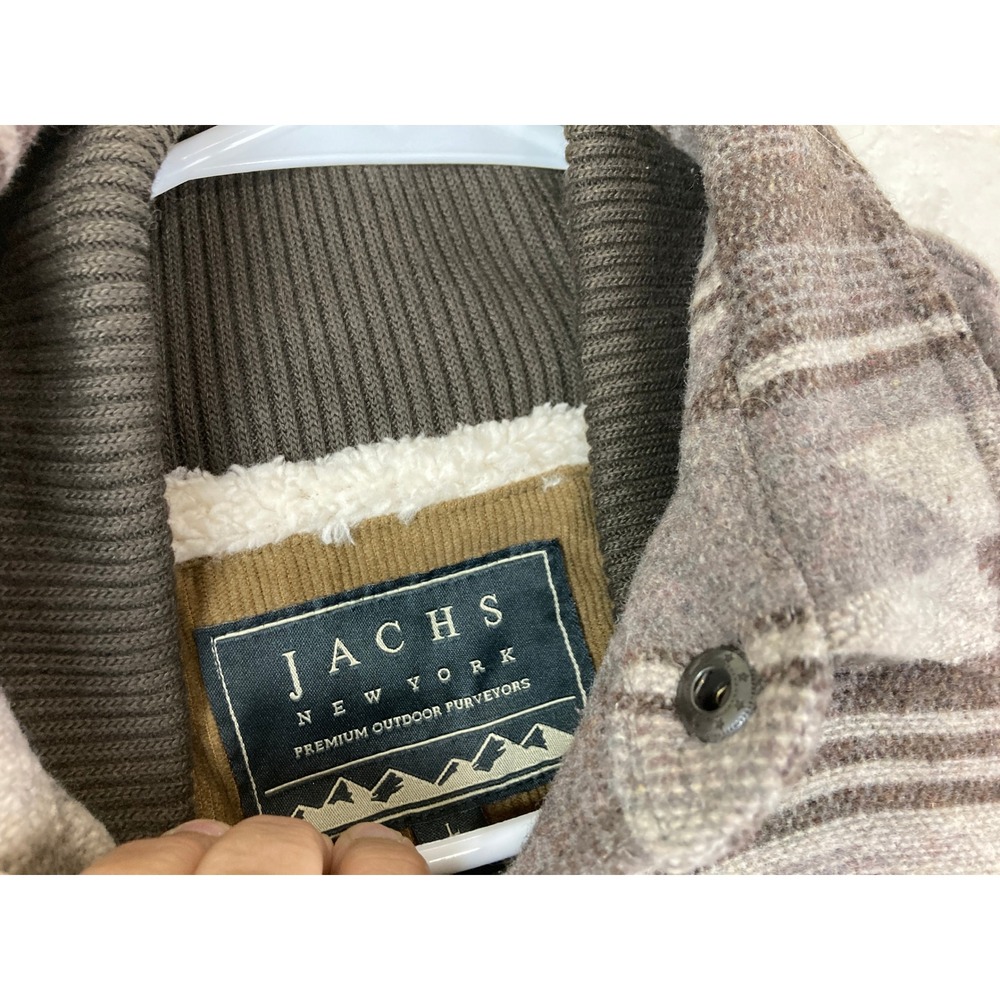 NWT Jachs NY Shirt Jacket Mens L Gray Aztec Sherpa Lined Shacket Southwestern - Picture 6 of 12